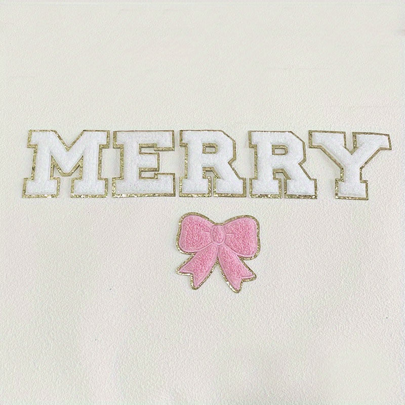 Christmas Theme Letter Embroidery Patches For Clothing Iron - Temu
