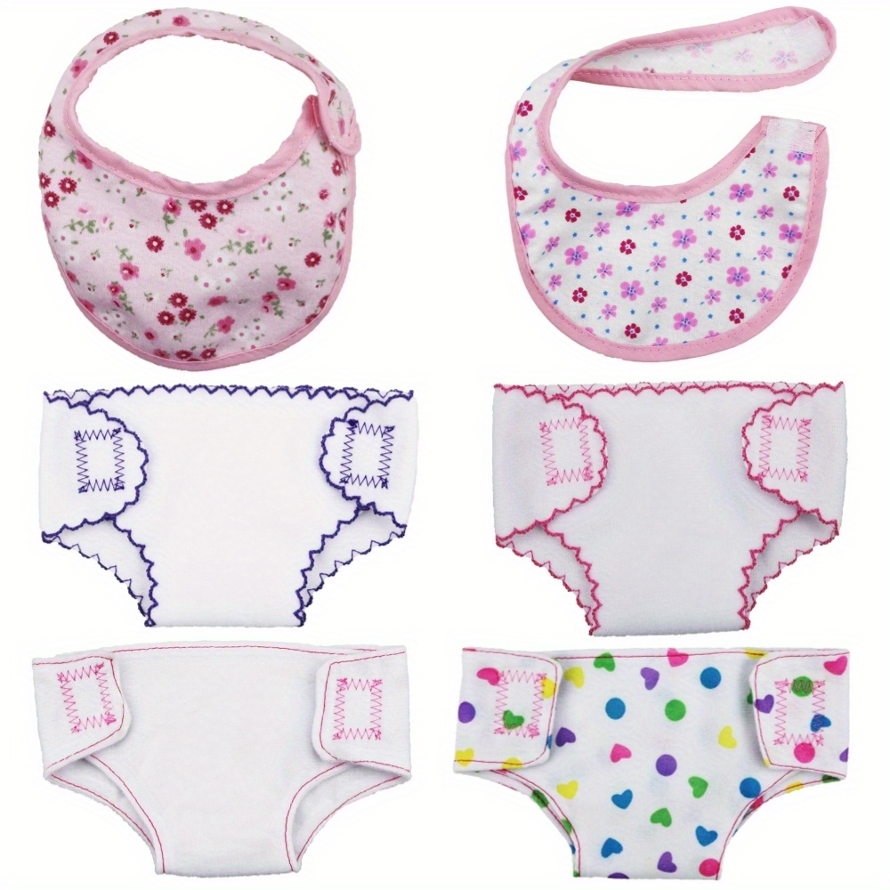 4 Pieces Doll Diapers Doll Underwear for Baby Doll and American 18