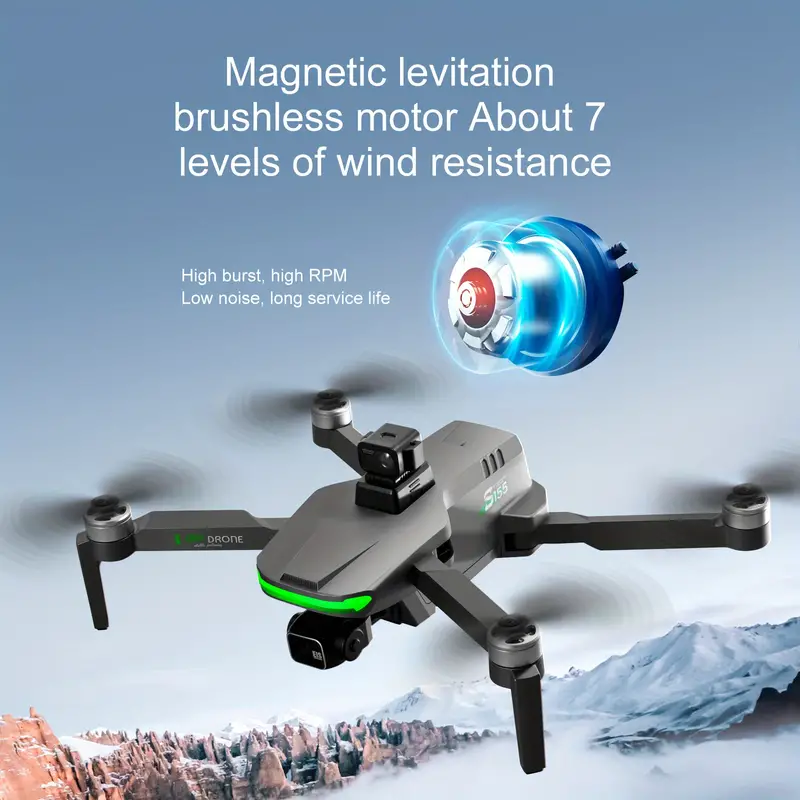 s155 2 7k optical flow dual camera gps high precision positioning drone 5g repeater brushless motor led night vision light four sided obstacle avoidance instant stop smart follow details 14