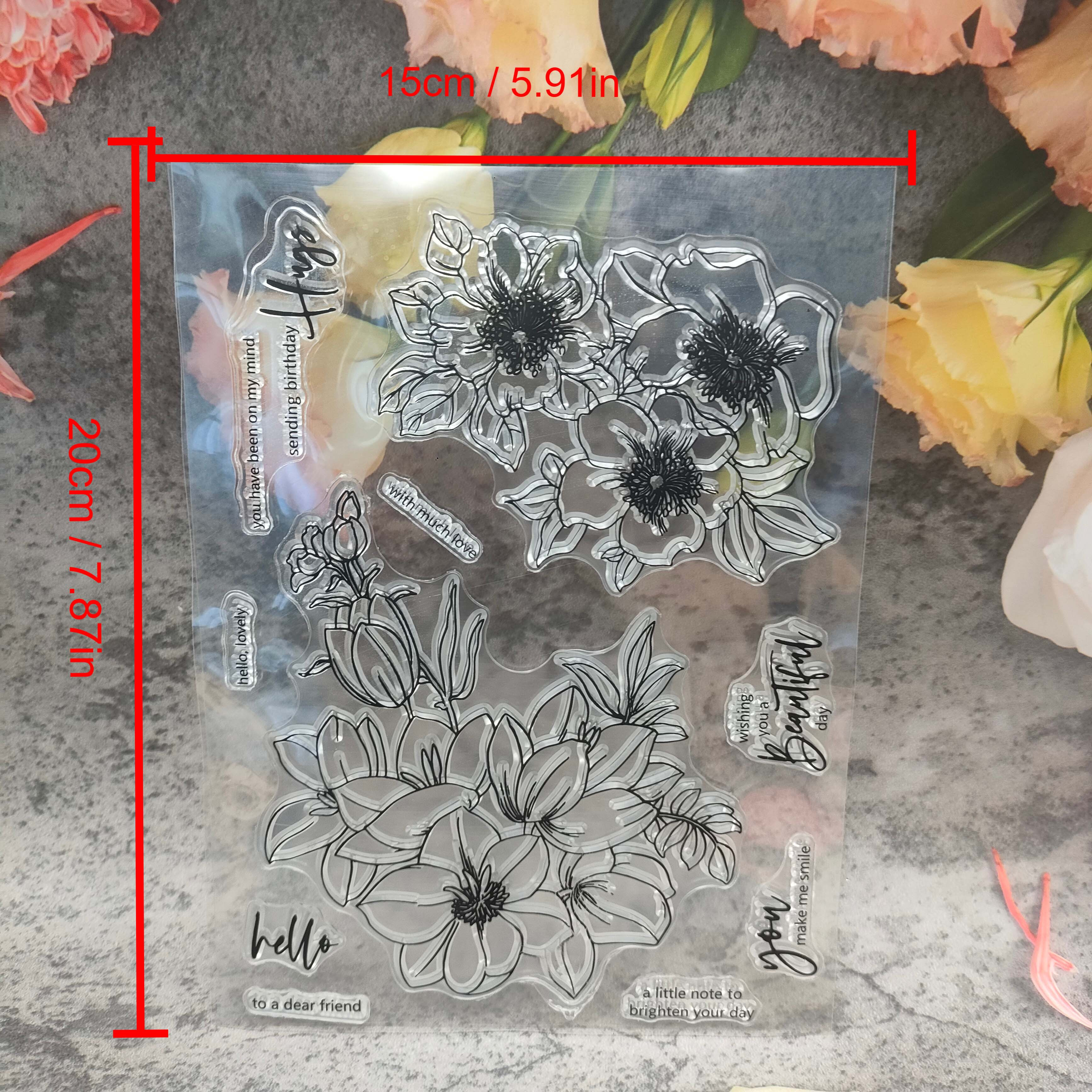 2023 New Flower Stamps Scrapbook Decoration Template Diy - Temu