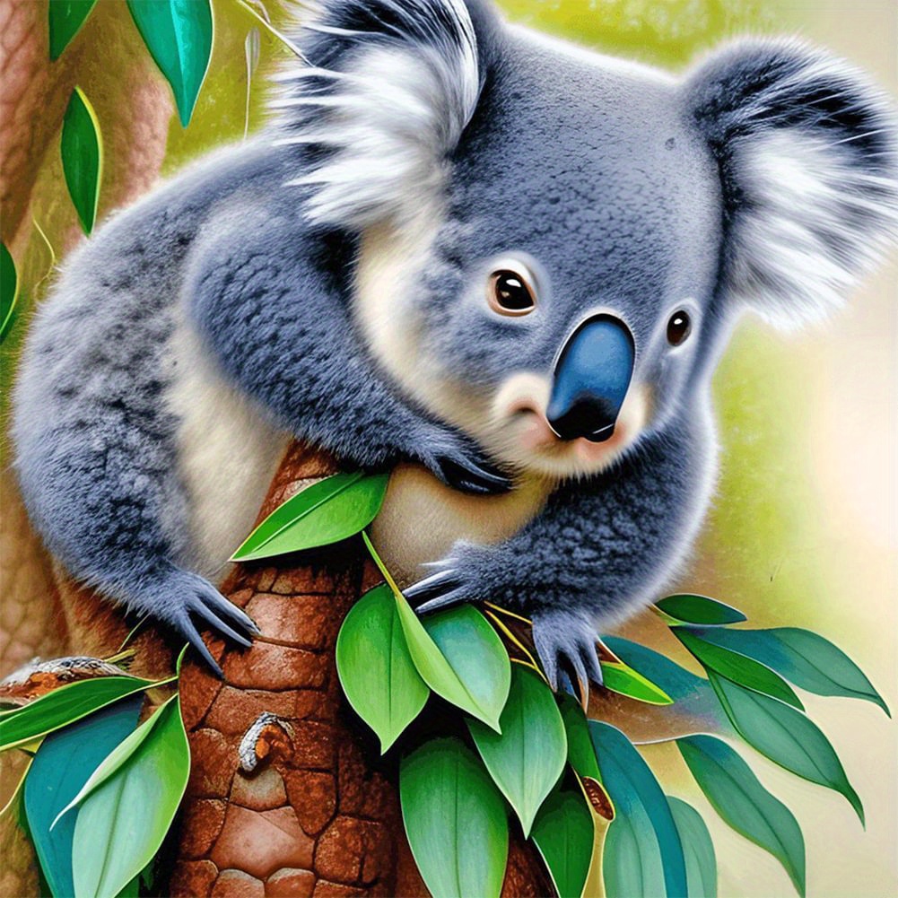 1pc 20x20cm/7.87x7.87in Koala Artificial Diamond Painting Tool Adults 5D  DIY Diamond Art Tool Suitable For Beginners Round Full Diamond Gem Painting  A