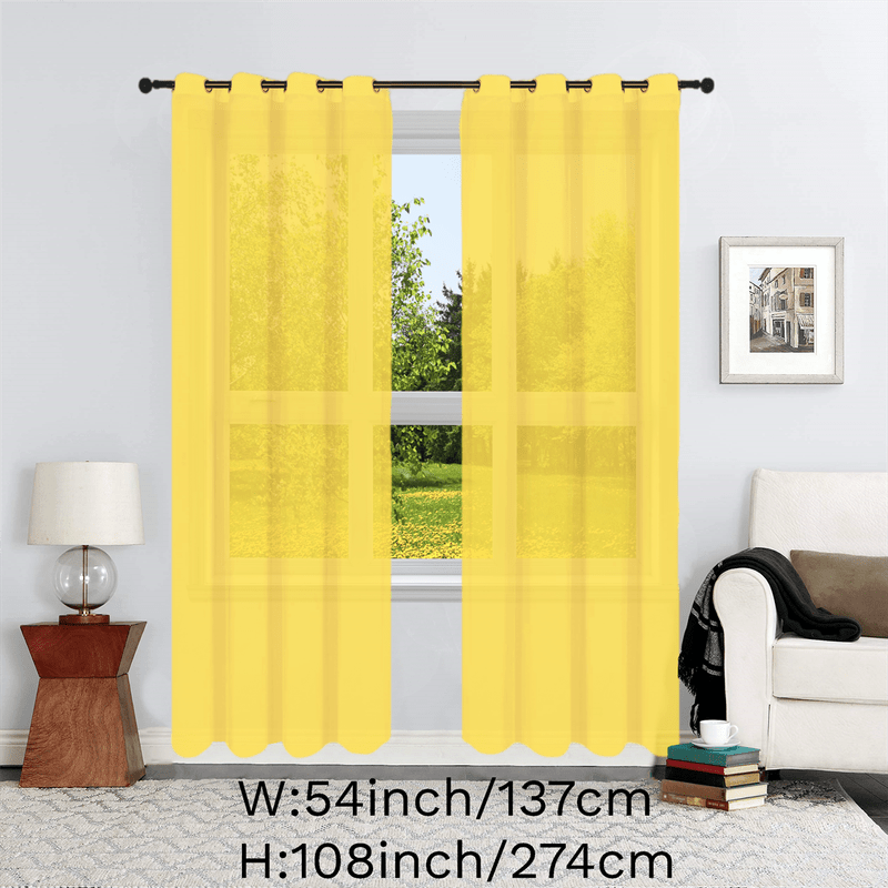 Rideau Voilage Semi-transparent 90x100 Cm - Pour Fenêtre Salon Ou Chambre - Filtre Lumière Et Préserve L'intimité - Blanc élégant Avec Oeillets