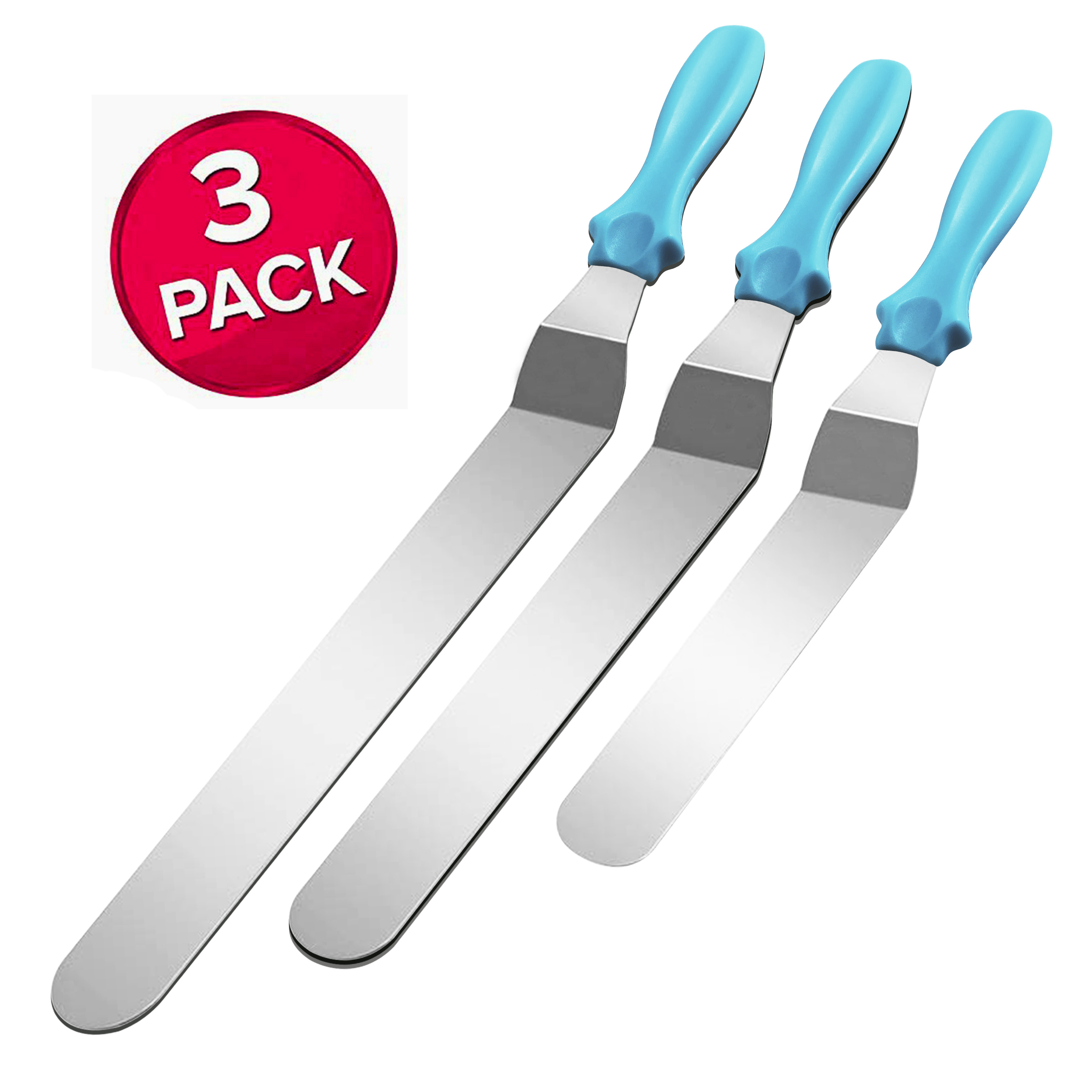 3 Pack Stainless Steel Offset Cake Icing Spatula Angled Metal Cake Frosting  Tool
