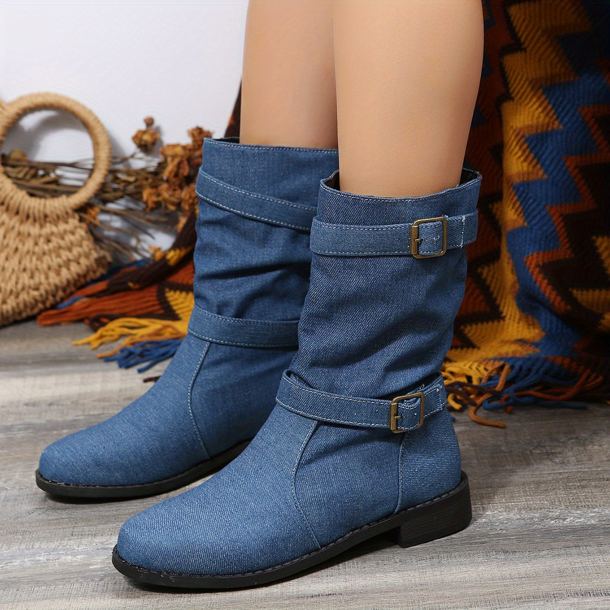 Womens denim boots sale