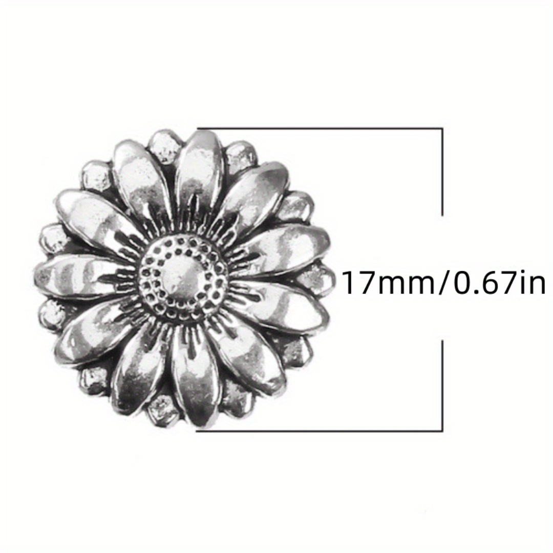 TEMU 10 piezas de botón antiguo plateado de hebilla de metal botón DIY decoración de ropa accesorios