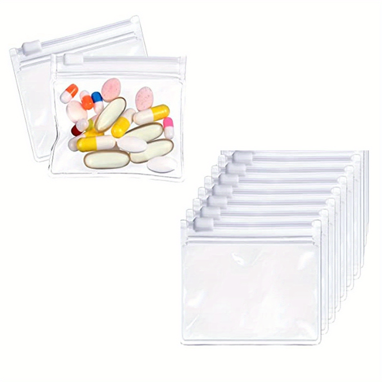 16 Portable Pack Pill Bag, Ziplock Pill Pouch, Travel Clear Resealable,  With Write-on Area And Free Mark Pen - Temu