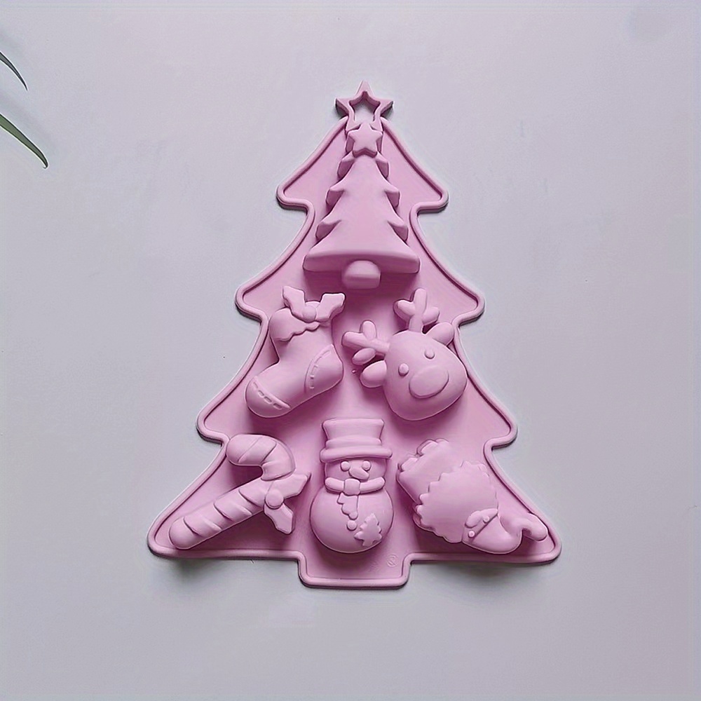 Handmade Baking Tools Candle 3D Christmas Tree Fandant Soap Mould Christmas  Cake Mold Bakeware