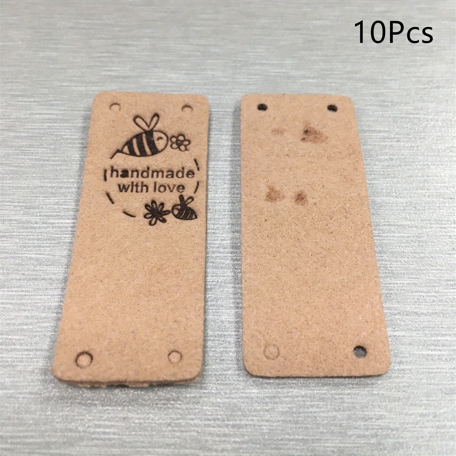 Bee Faux Label Tags Rectangle Pattern Handmade With Love - Temu