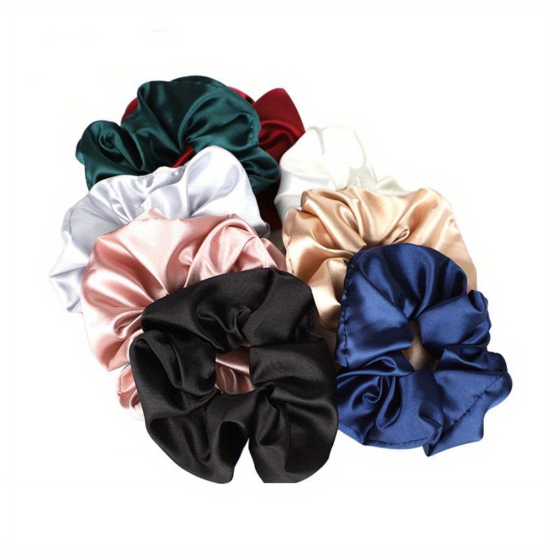 Satin Scrunchies Soft Hair Tie Sleep Solid Color Hair Ties - Temu Canada