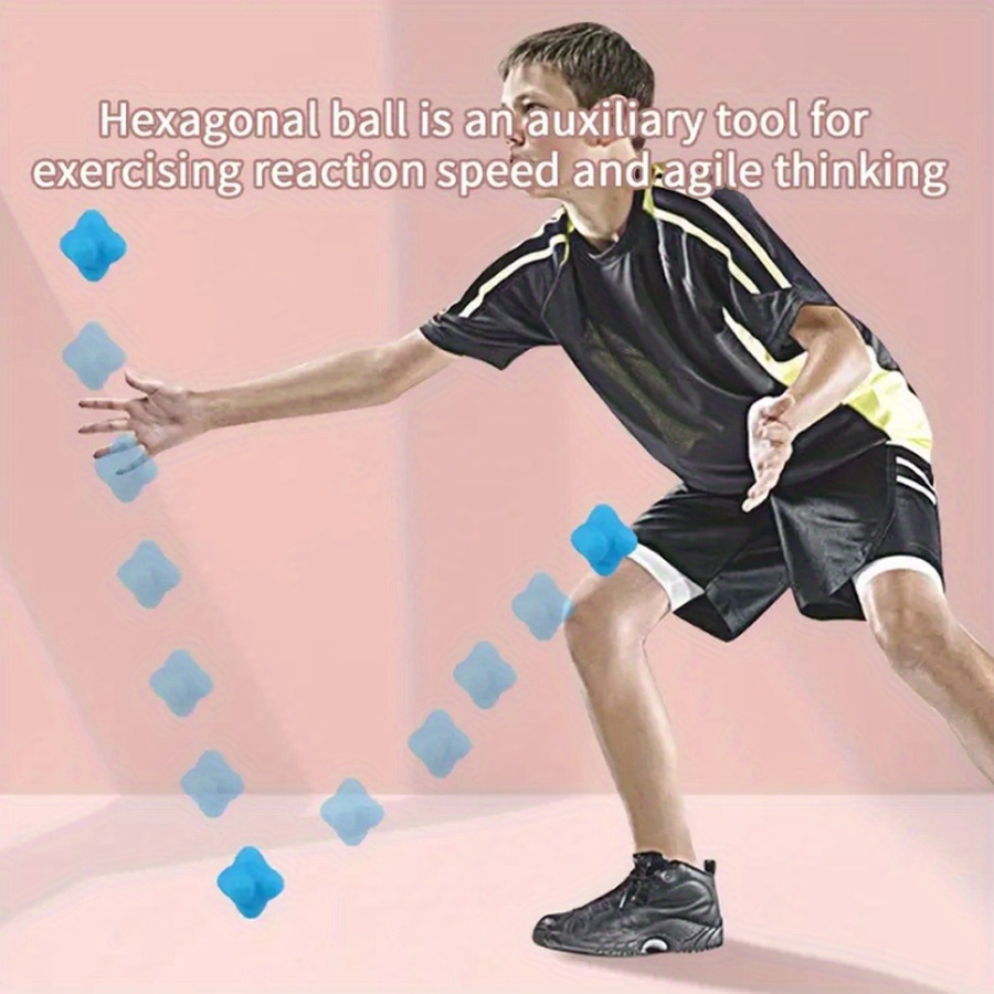 Rubber Reaction Bounce Ball Hexagonal Reaction Ball Temu Australia