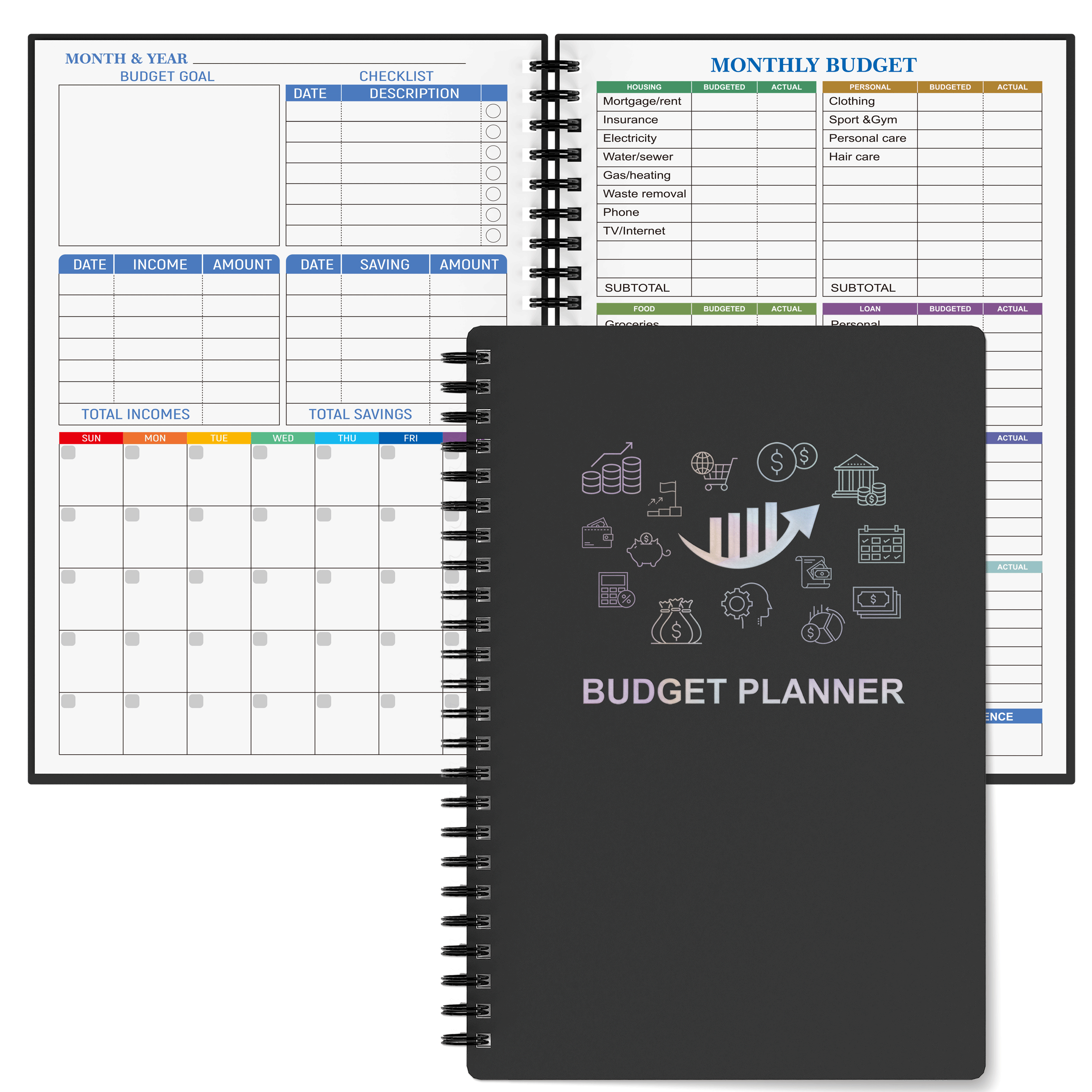 budget Planificateur - Mensuel Organisateur Avec Traqueur Carnet À