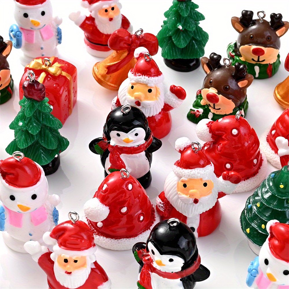 Random Cute Cartoon Christmas Styles Resin Charms Decoration - Temu