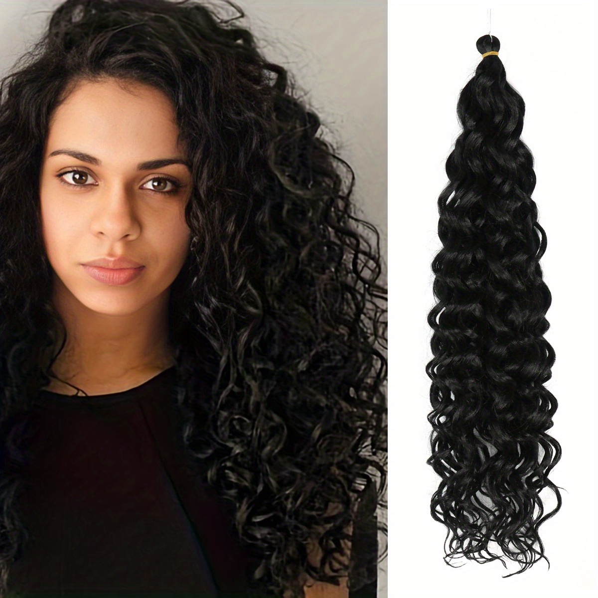GoGo Curl Curly Crochet Hair for Women Water Wave Crochet Hair Deep Wave  Braiding Hair Bohemian Crochet Braids Synthetic Hair Extensions (18  inch(Pack
