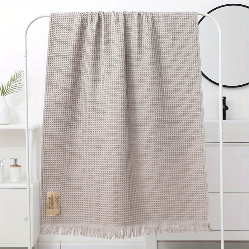 Waffle Weave Bath Towel 100% Natural Cotton Quick Dry Lint Free
