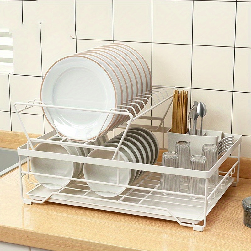 Kitchen Dish Drainer Shelf Home Chopsticks Drainer Cubby Rack Dish