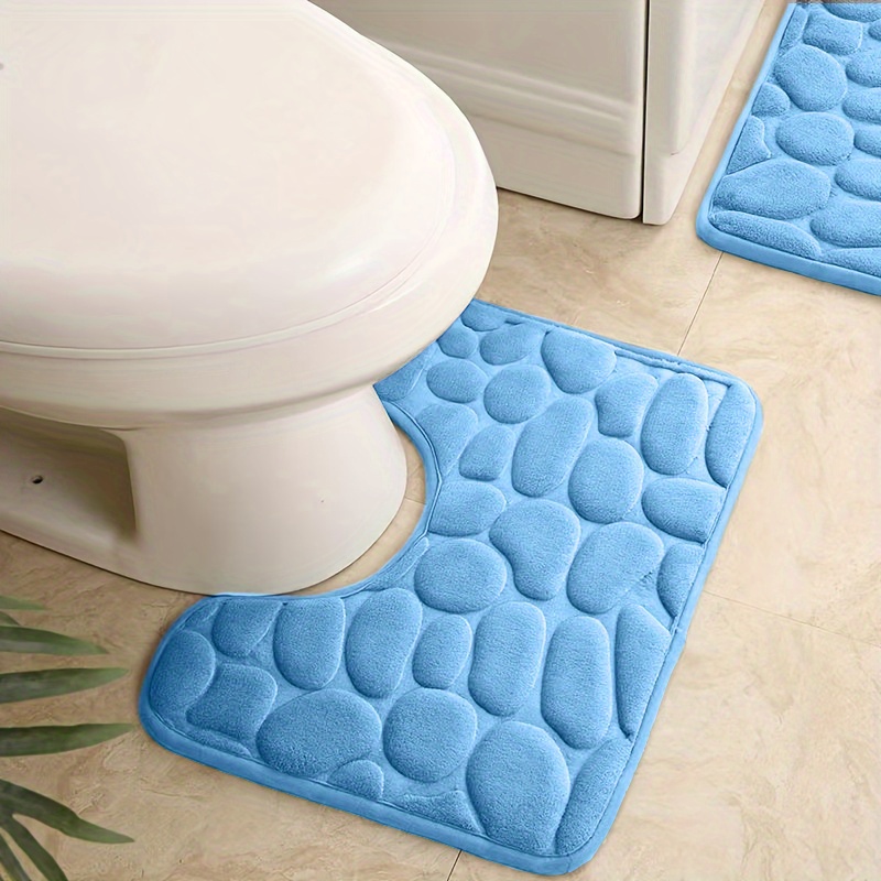  Corlap - Alfombra de baño antideslizante, ultra suave,  acogedora y resistente a la absorción de agua, gruesa alfombra de ducha,  alfombras de microfibra de felpa, se puede lavar a máquina, bañera