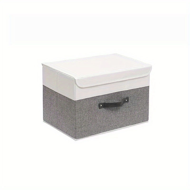 Large Collapsible Storage Bins With Lids Linen Fabric Foldable