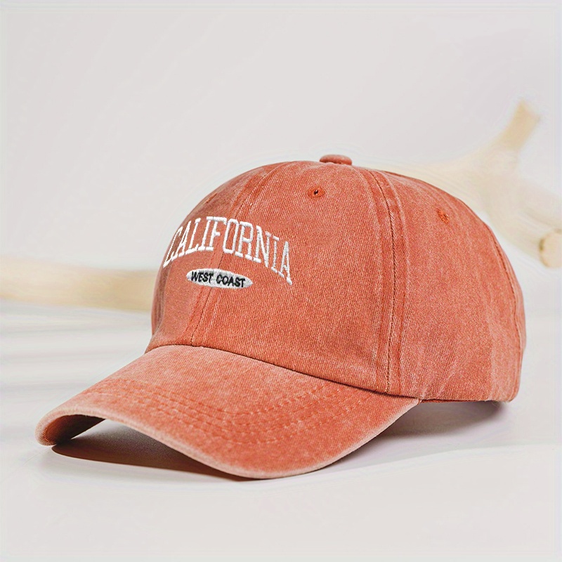 California Embroidery Baseball Unisex Washed Distressed - Temu