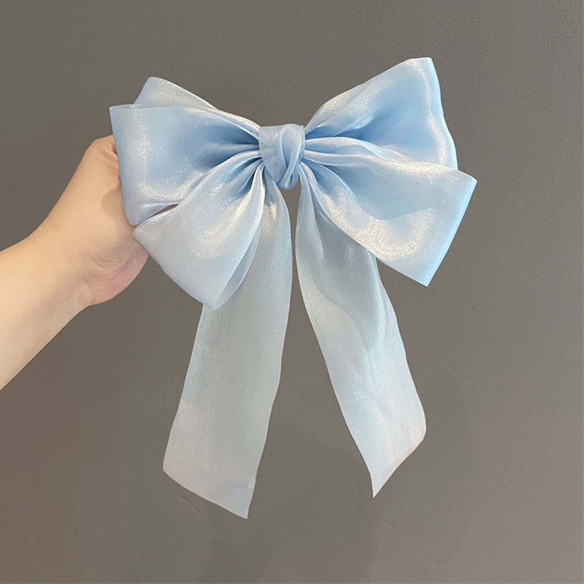 Hair Bow Clips Women Long Tail Silk Big Hair Bows Barrettes - Temu Republic  of Korea