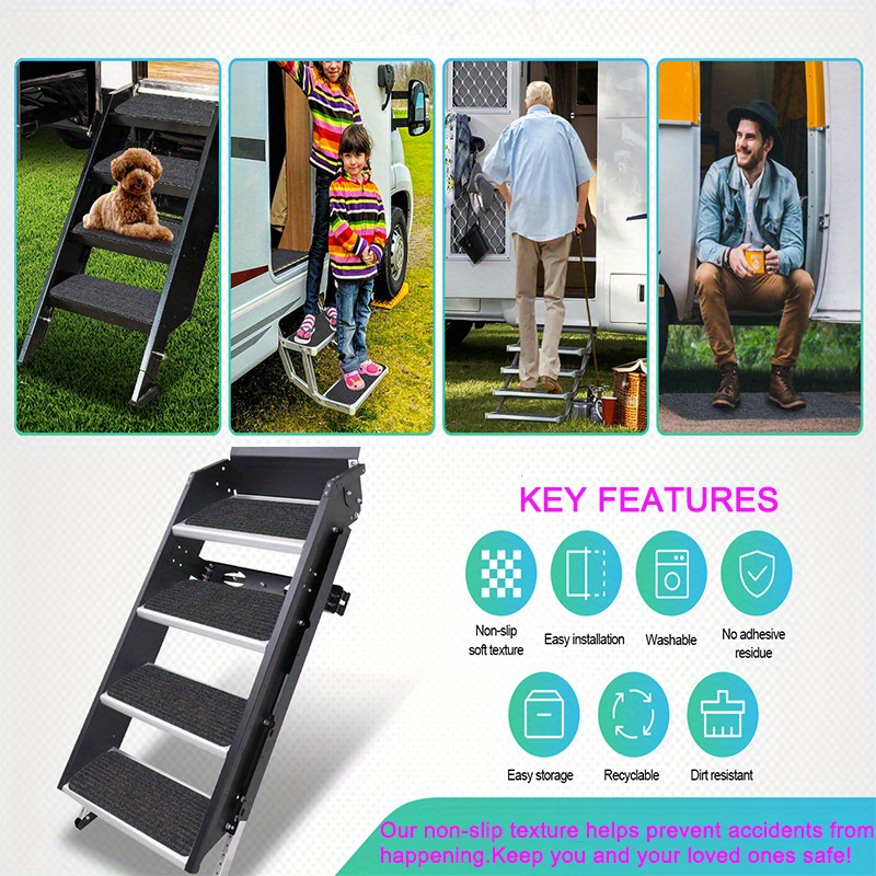 Rv Step Covers Camper Stair Cover Rug Carpet Travel Trailers Temu