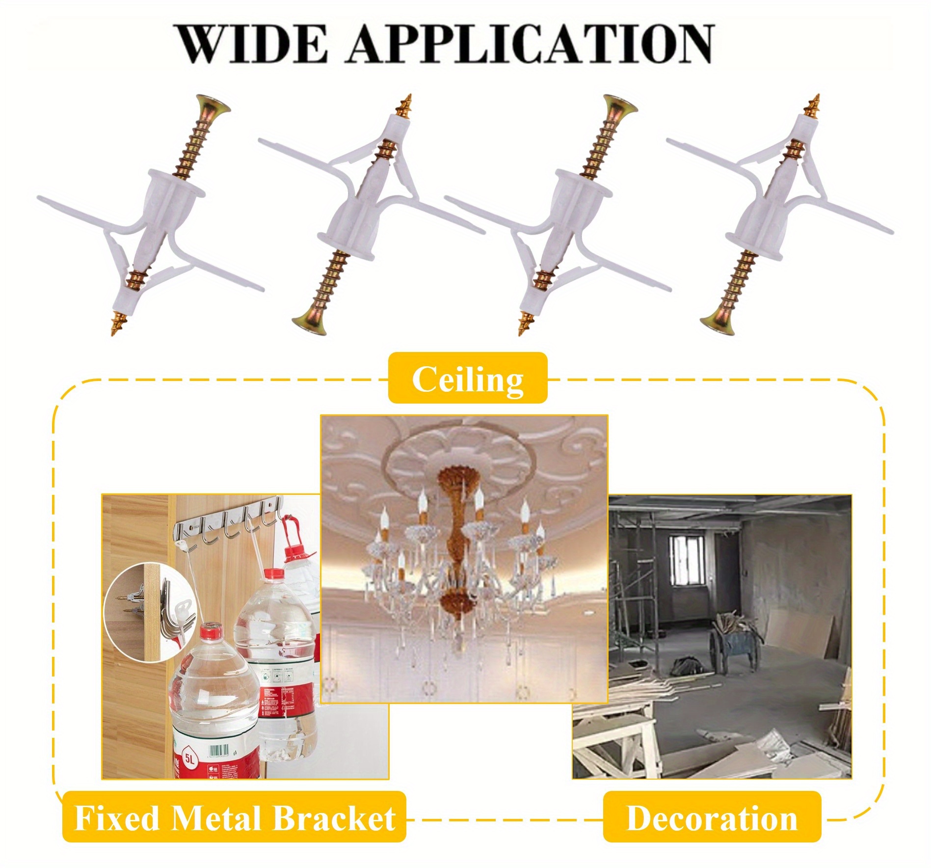 Hollow wall Anchors Drywall Anchor Kit Screws Self drilling Temu