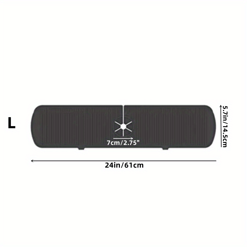 Gray Silicone Faucet Sink Splash Guard Mat for Bathroom Counter