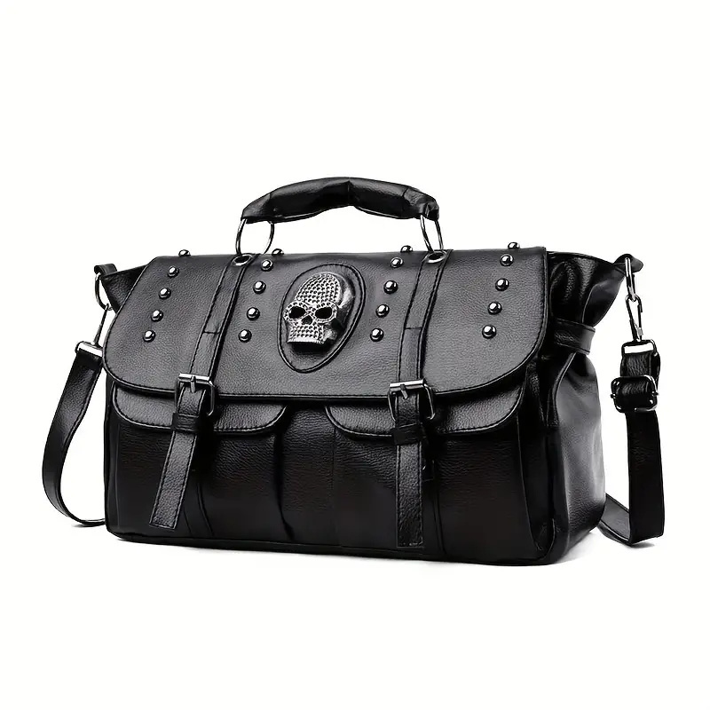 Gothic Skull Messenger Bag, Dark Punk Style Crossbody Bag, Women's Fashion  Handbag, Shoulder Bag & Purse