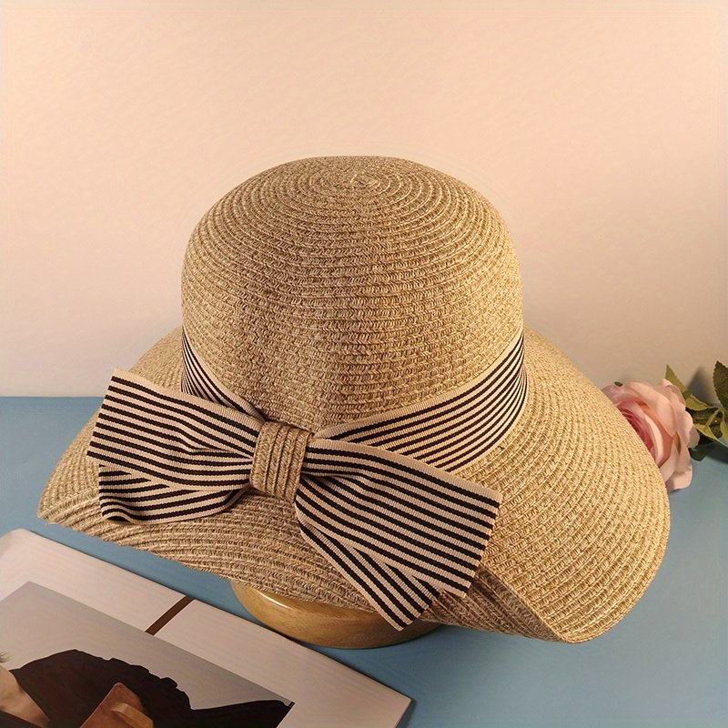 Colorful Wide Brim Sun Hat Beige