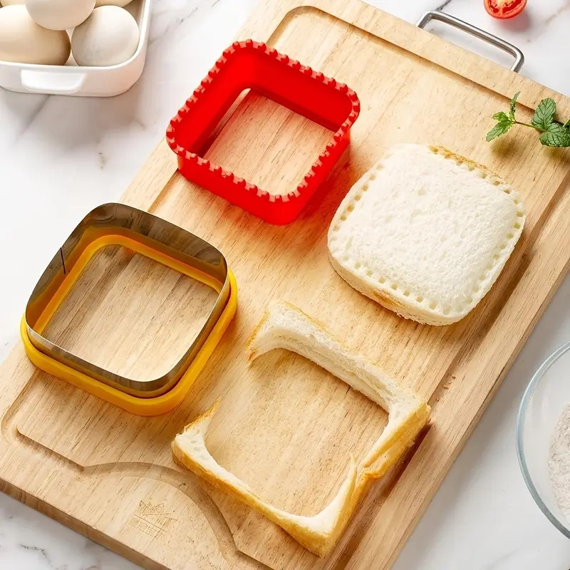 2Pcs Hot Cute Sandwich Shape Bread Cake Mold Maker DIY Mold Cutter Craft.