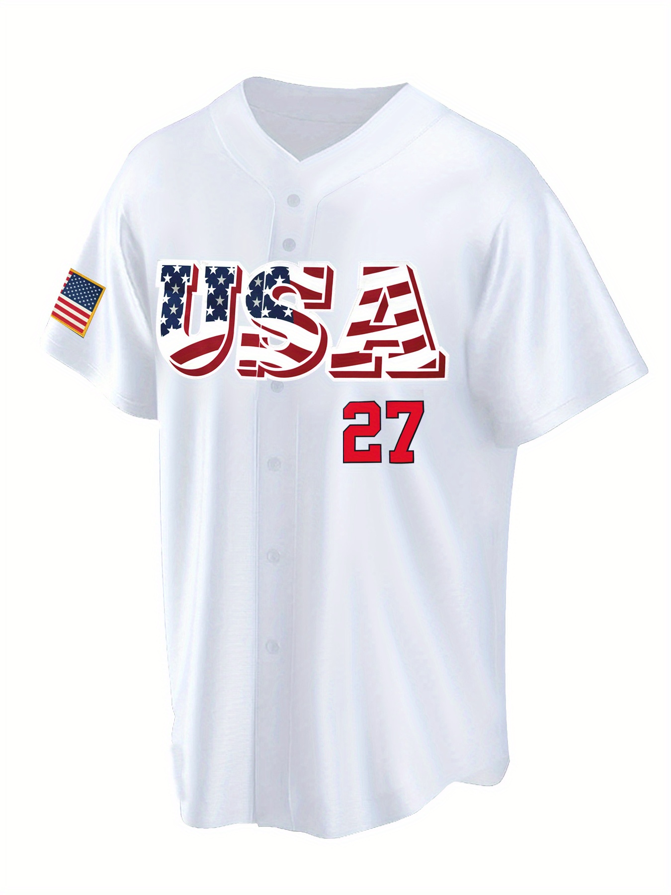 Men's Number 18 Baseball Jersey, Retro Classic Baseball Shirt, Breathable Embroidery Button Up Sports Uniform for Training Competition Party,Temu
