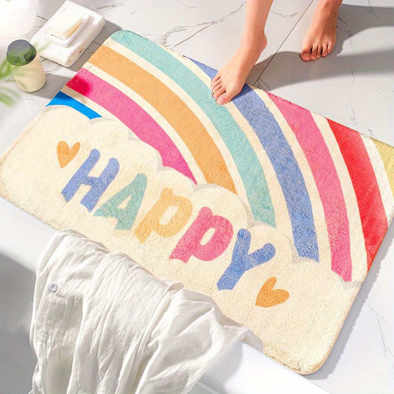 Rainbow Bath Mat Bathroom Rugs Funny Cute Bathroom Decor - Temu