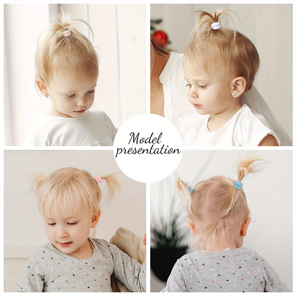 100pcs Girls Colorful Elastic Hair Rings, Mini Scrunchies, Kids Hair Accessories