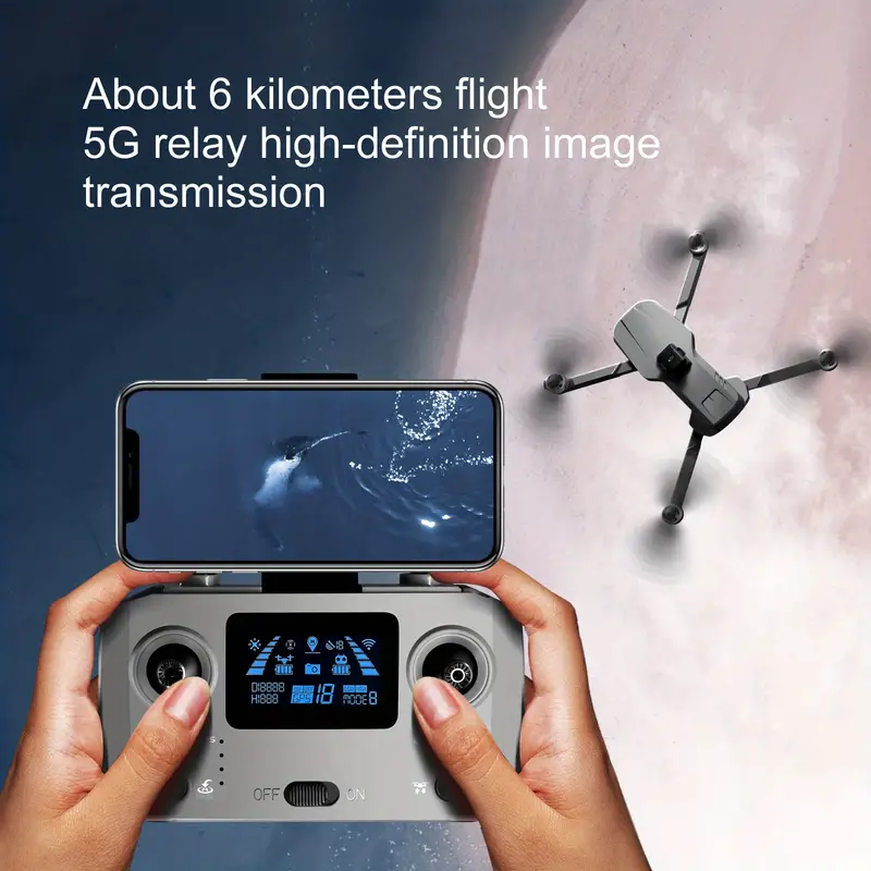 s155 2 7k optical flow dual camera gps high precision positioning drone 5g repeater brushless motor led night vision light four sided obstacle avoidance instant stop smart follow details 12