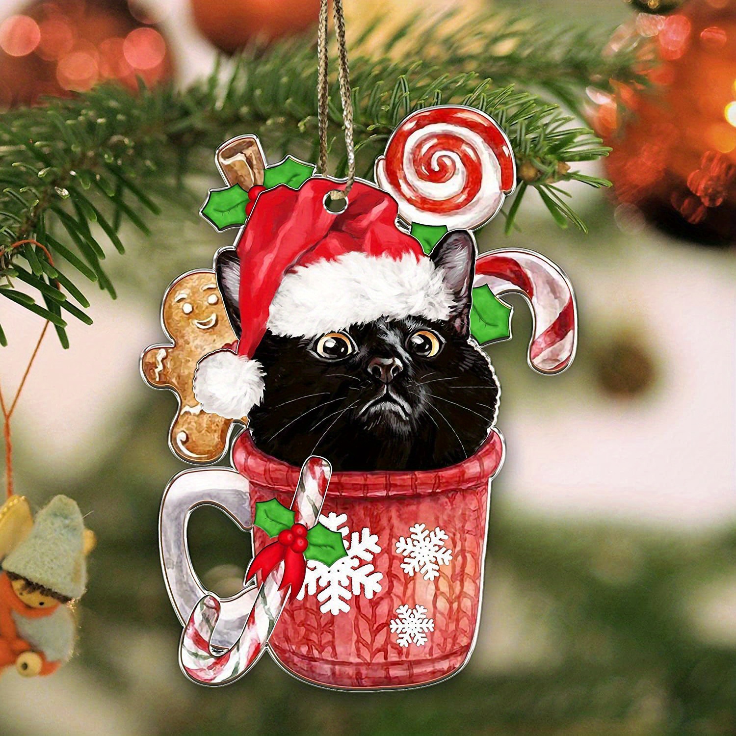 Pet Cat Dog Car Ornament Christmas Home Decoration Acrylic - Temu