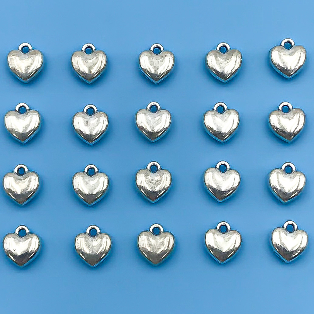 Assorted Varieties Antique Silver Heart Charms Pendants For - Temu