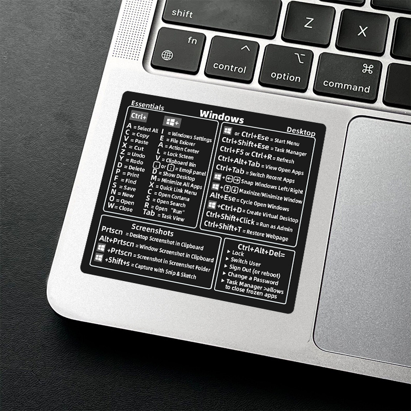 Windows/word Shortcut Sticker Reference Tips Sticker Laptop - Temu