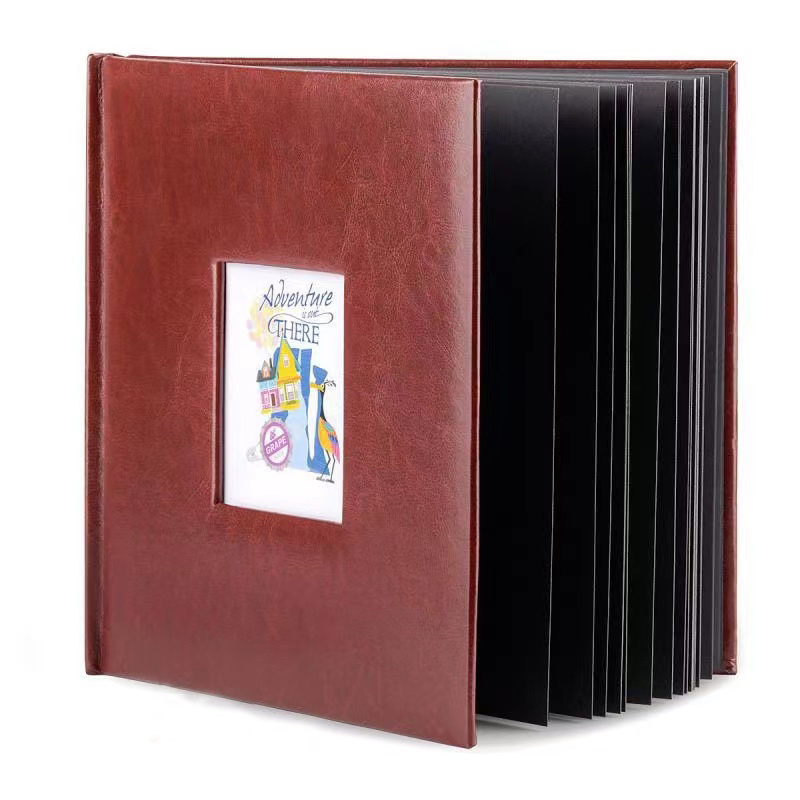 Handmade Leather Photo Album Self-adhesive 70 Pages Sticky 