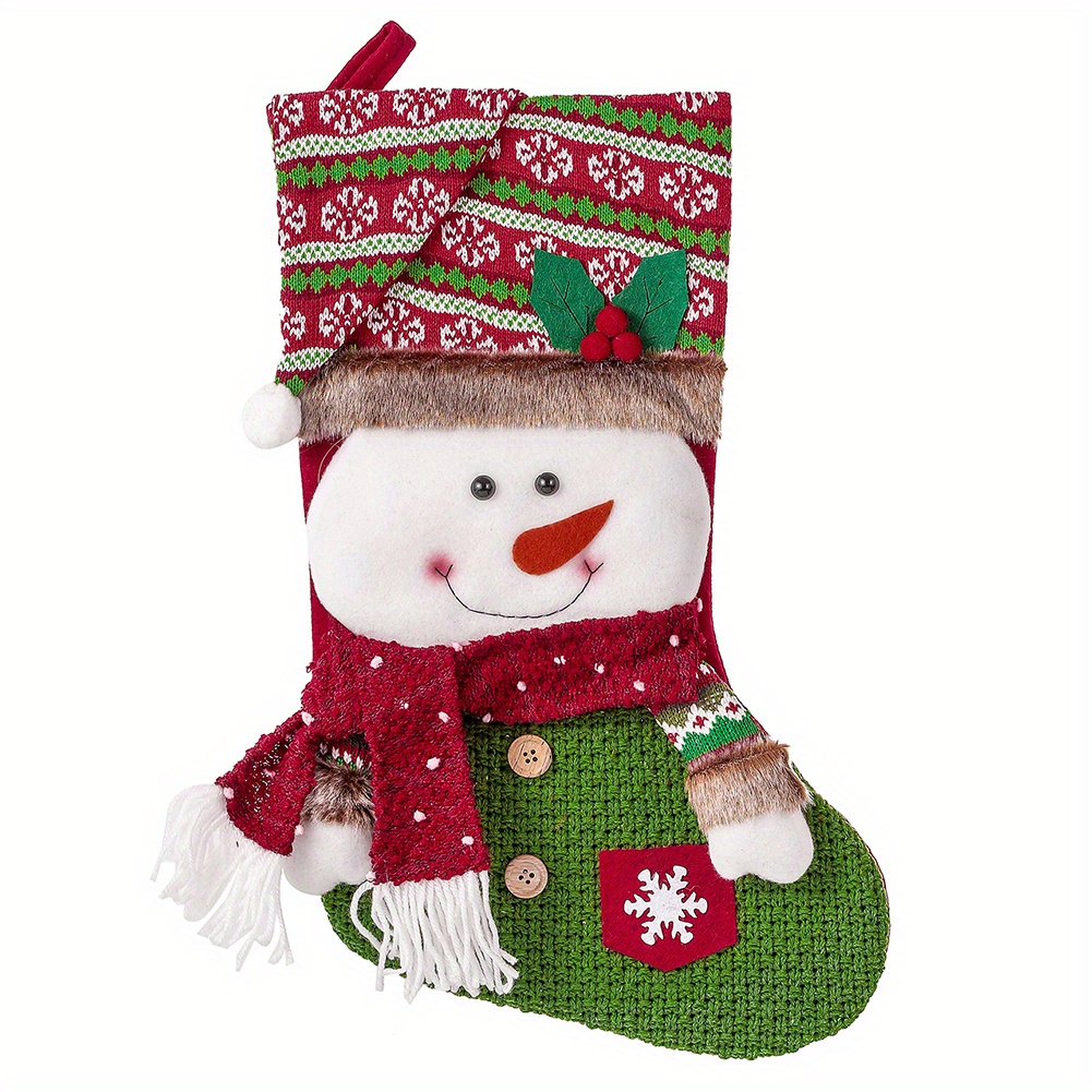 Santa Claus Snowman Elk Socks Christmas Large Gift Bag - Temu