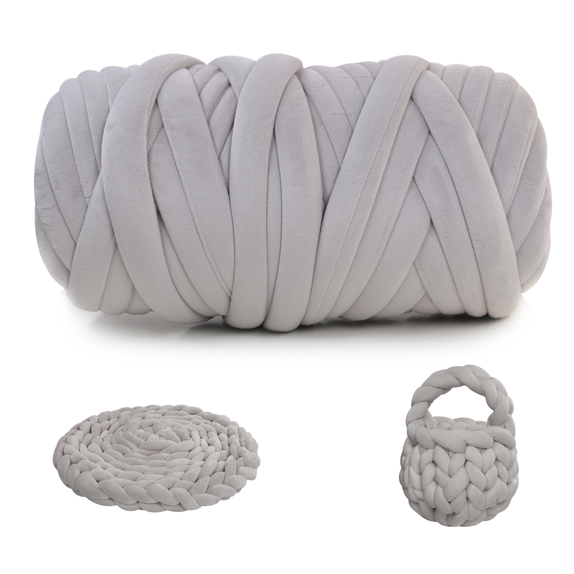 500g/1kg Diy Chunky Yarn Jumbo Knit Giant Arm Knitting Blanket Thick  Weaving Manual
