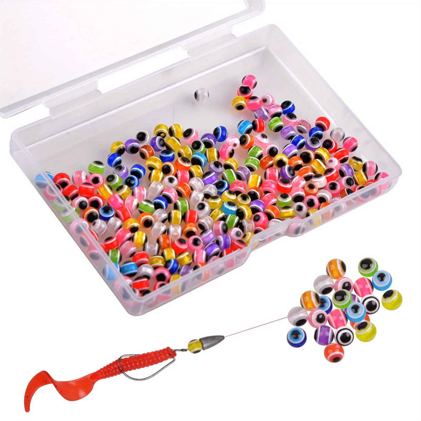 Bionic 3d Fish Eye Beads Mixed Color Fishing Line Beads Diy - Temu