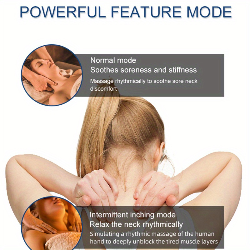 Finger Pressure Neck Massager With Heating Function Back - Temu