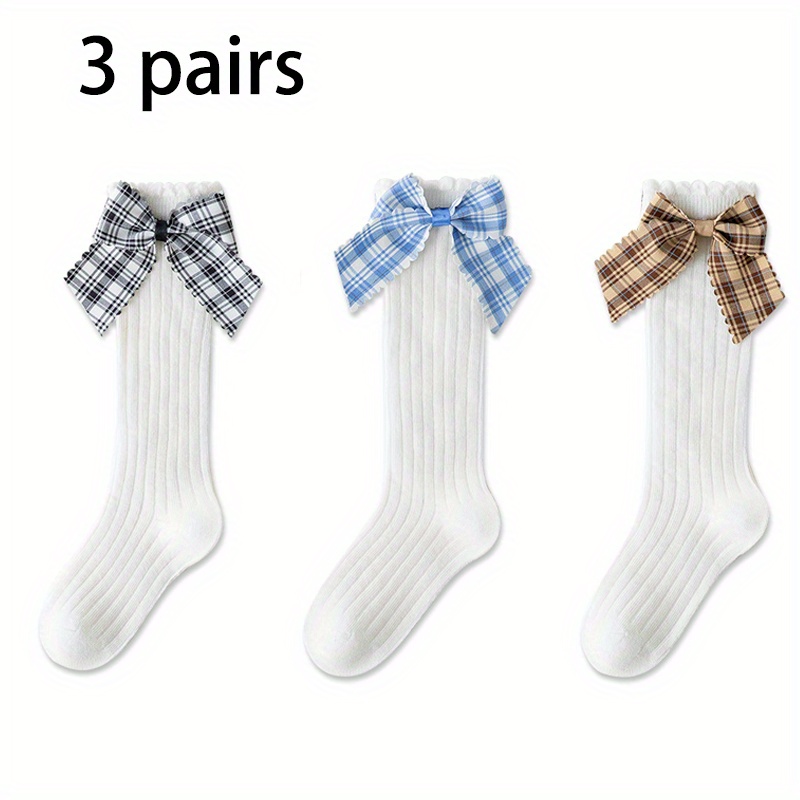 3pairs/student Over-the-knee Socks For Girls, Kids Dance Socks