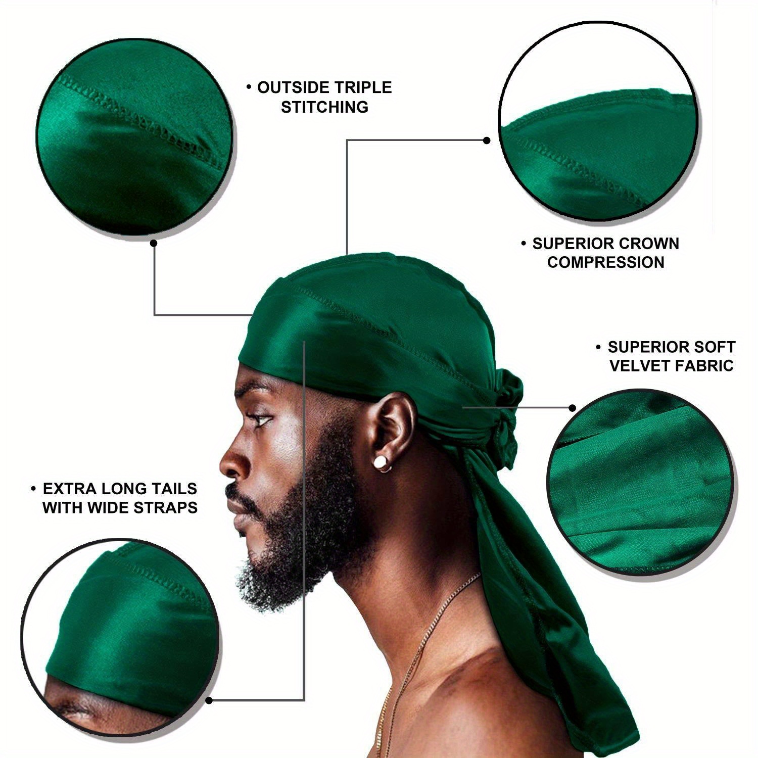 Superior Velvet Fabric Durag Hair Accessories Bonnet Satin