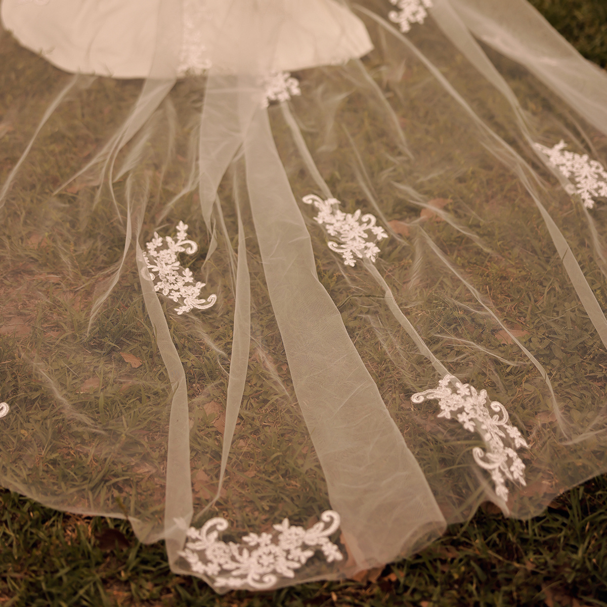 Super Long Bridal Lace Cape White Elegant Embroidered Flower - Temu