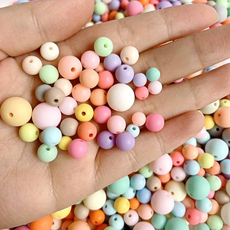 500 Pcs 6mm Frosted Acrylic Round Beads – Multicolor Smooth Ball Spacers For Jewelry