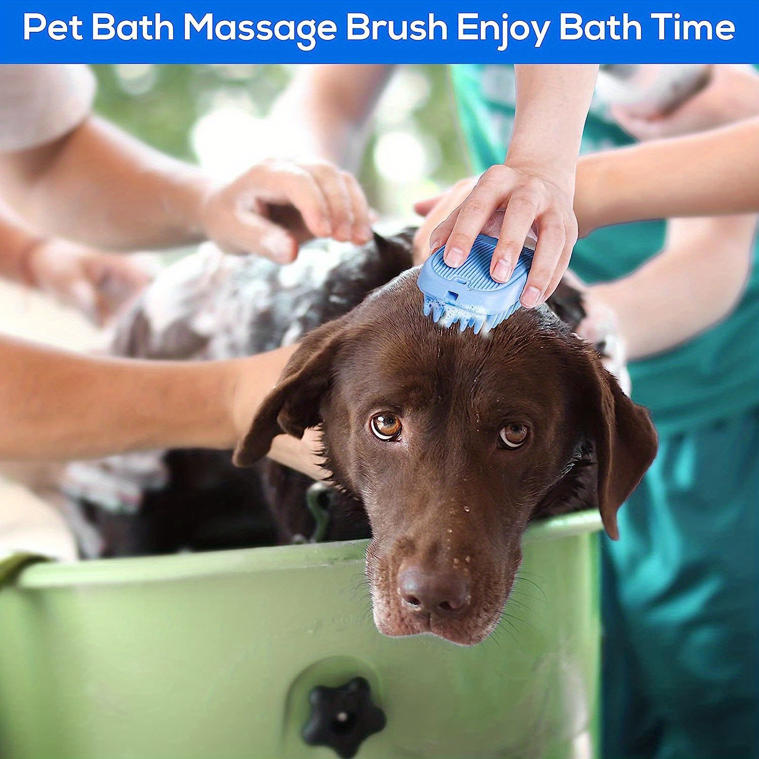 Dog Bath Brush Dog Shampoo Brush Dog Scrubber For Bath Pet - Temu