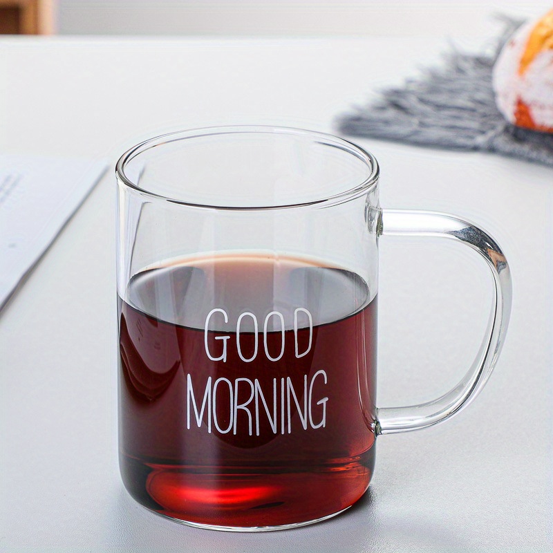 Glass Mug Good Morning Coffee Mug Heat Resistant Glass - Temu