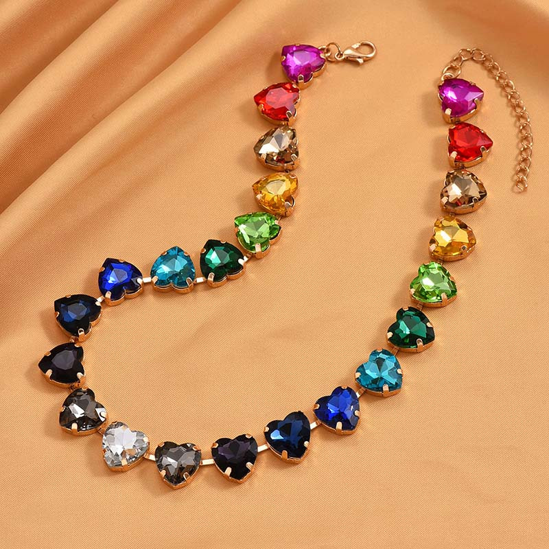 Stylish Colorful Cute Heart shaped Crystal Gem Rhinestone - Temu