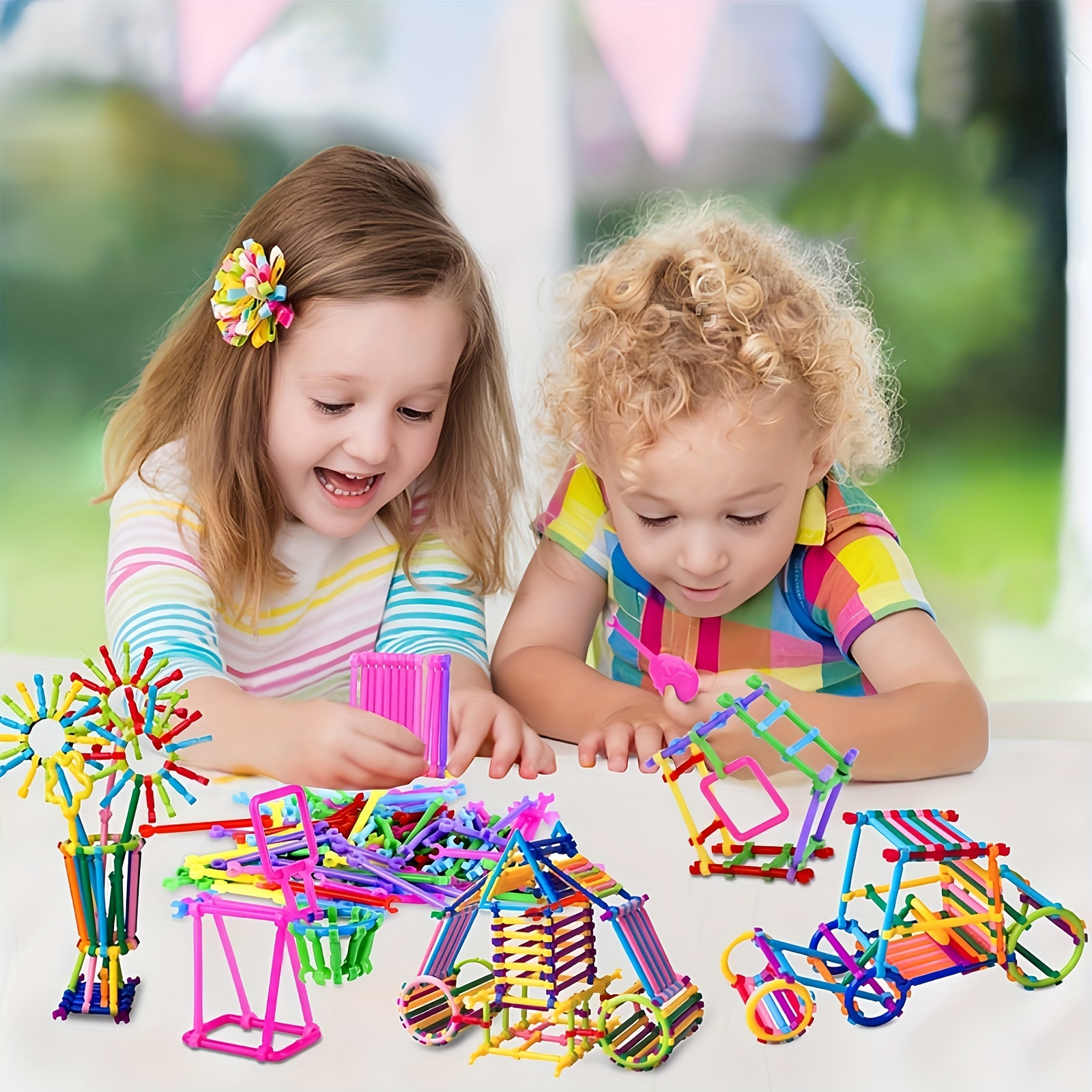 

Different Shapes Educational Building Engineering Set 3d Puzzles (about 80pcs), Interlocking Creative Connection Kit, Great Stem Toys For Boys And Girls