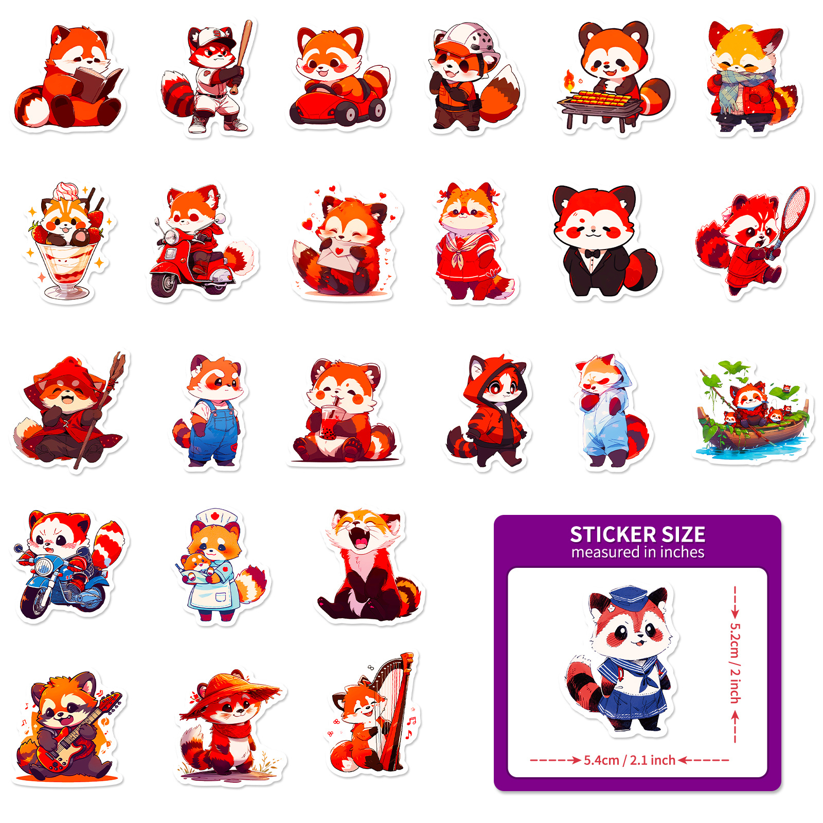 Red Panda Stickers Waterproof Diy Friendly Perfect Water Temu